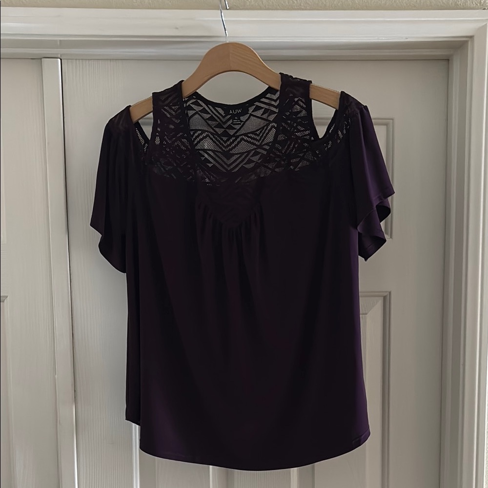 AUW Purple Cut Out Relaxed Blouse